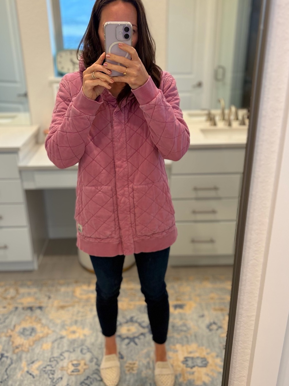 Passenger Quilted Utility Jacket in Dusty Pink